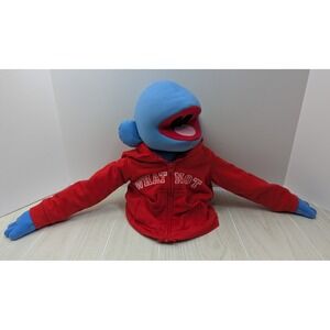 FAO What not hand puppet Blue head hands red hoodie NEEDS FACE pieces AS IS